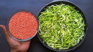 Cabbage with Lentil tastes better than meat! Simple, easy, quick and very delicious dinner recipe!