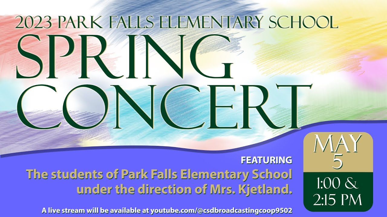 2023 Park Falls Elementary School Spring Concert - YouTube