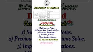 Calcutta University B.Com Previous Year Question Paper | Study Material | 2nd Semester | 2024 Exam