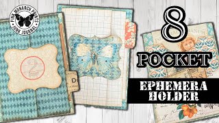 8 Pocket Ephemera Holder - Use your own papers! #junkjournal #scrapbooking #easypapercraft