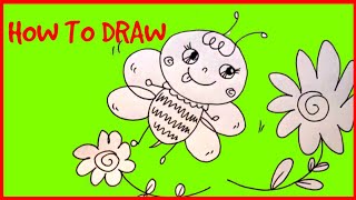 HOW TO DRAW A BEE / How To Draw a Cute Honey Bee Step By Step Easy For Kids