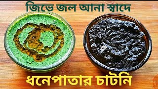 জিভে জল আনা স্বাদে 2 ধরণের ধনেপাতার চাটনির রেসিপি | Dhone Patar Chutney | Coriander Leaves Chutney |