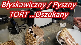 BŁYSKAWICZNY TORT ŚMIETANKOWY 4 WARSTWOWY PYSZNY z BISZKOPTU nr.124 OSZUKANY nr.445 💥🧡