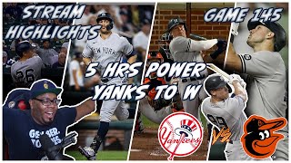 💥BOMBERS HIT 5 HRS TO POWER PAST O'S💥145-162 YANKEES VS ORIOLES JOEZMCFLY REACTION