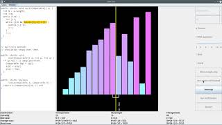 Insertionsort with 15 elements (randomly ordered)