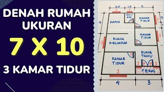 Denah Rumah Ukuran 7x10 3 Kamar Tidur