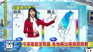 20180121中天新聞　【氣象】西半部天氣穩定　各地今多雲到晴