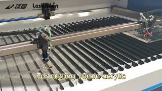 LaserMen 1600*1000mm double heads co2 laser cutting machine for acrylic#co2lasercutter