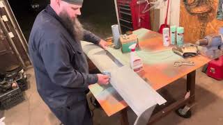 1954 Chevy Truck (preparing roll pan for installation)