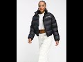 NAPAPIJRI Shiny Box Crop Puffer Jacket Wetlook Black Women | Asos