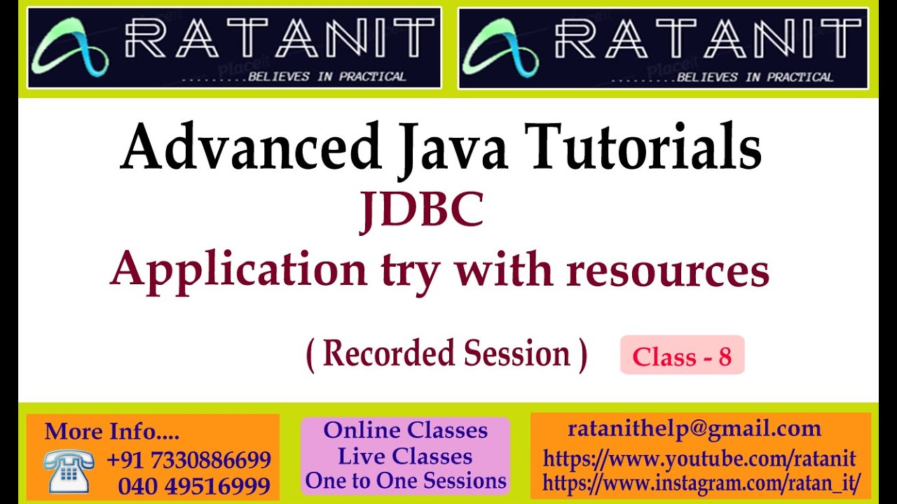 Advanced Java Tutorials || JDBC || Application Try With Resources ...