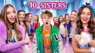 My Parents Adopted 10 Sisters! Girls Control a Boy For a Day