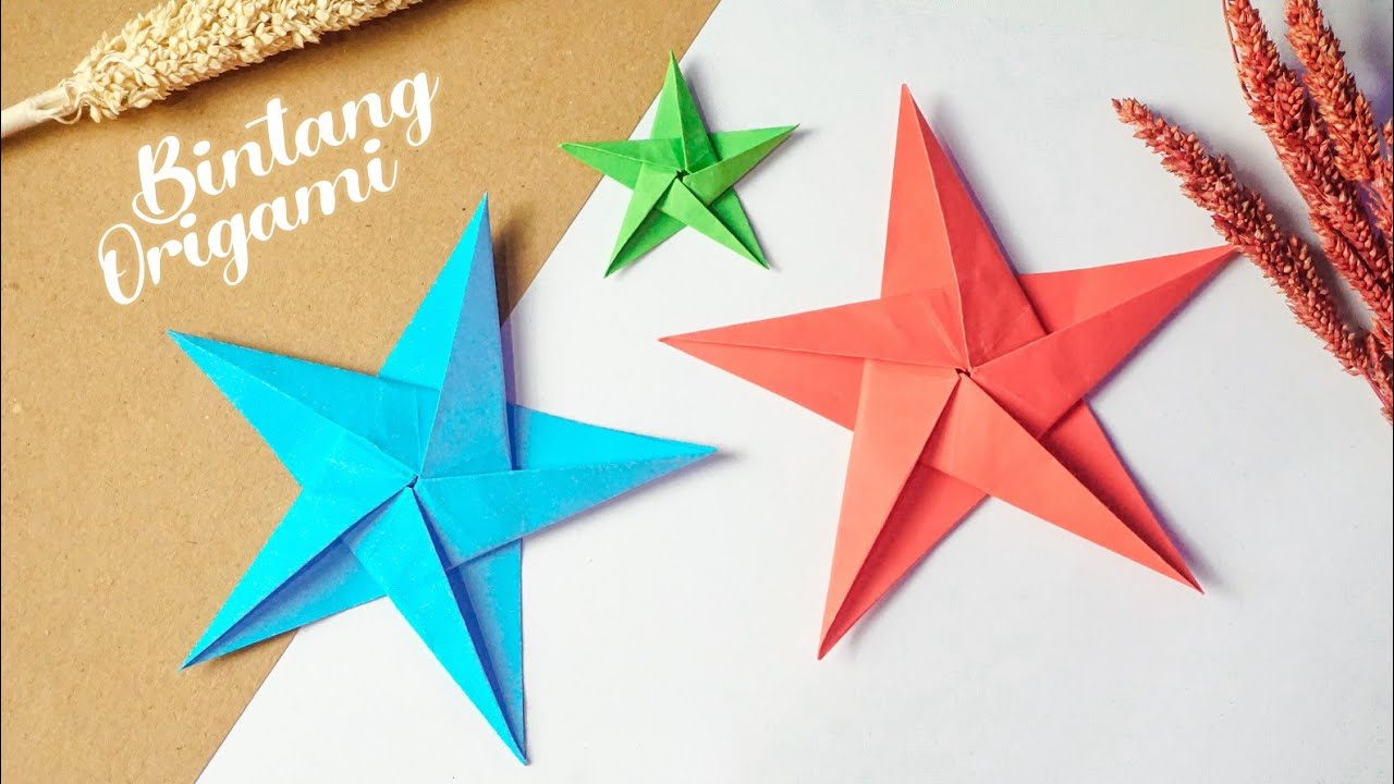 Origami Bintang 3D (Tanpa LEM) - Cara Membuat Bintang Dari Kertas - YouTube