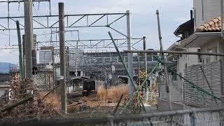 JR福北ゆたか線桂川駅での上り・下り電車の離合