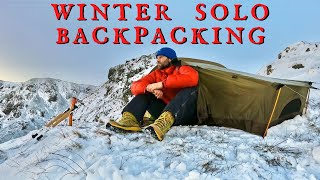 SUB ZERO WINTER BACKPACKING - Windy Solo Mountain Wild Camping in the Lake District with my Dog UK