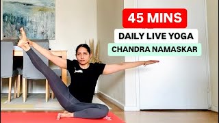 LIVE YOGA CLASS | FULL BODY WORKOUT | FLIP | BACKBENDING ASANA | CHANDRA NAMASKAR | MORNING ROUTINE