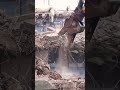 powerful demolition jaws munching concrete