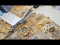 Using my own “big book of junk journal ideas” / prototype journal to decorate 5 journal folios 