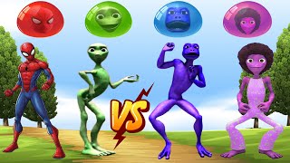 dance challenge dame tu cosita vs spiderman vs patila vs me kemaste 👽 Alien Green dance challenge 👽
