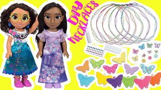 Disney Encanto Mirabel and Isabela Making DIY Butterfly Necklaces! Crafts for Kids