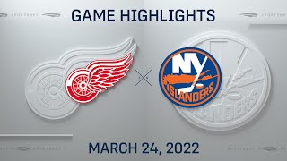 NHL Highlights | Red Wings vs. Islanders - Mar. 24, 2022