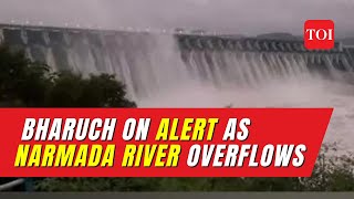 Narmada river water level rises, Bharuch on high alert as 23 gates opened at Sardar Sarovar Dam