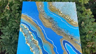 67. Acrylic Pouring Geode | NEW Bling it Geodes course | No resin needed!