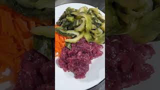 Simple fried rice with beef and cucumber.