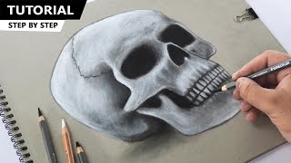 Easy Human Skull Drawing for BEGINNERS