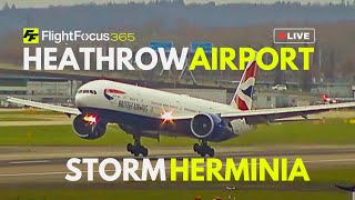 Heathrow Airport Live - #STORMHERMINIA - Sunday 26th January 2025