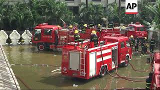 Huge fire breaks out in lakeside hotel in Yangon