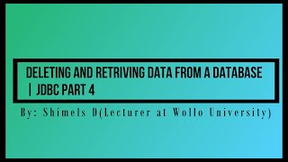 How to delete and select data from database table using Java program | JDBC Part 4