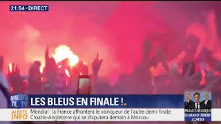 France-Belgique : Ambiance exceptionnelle devant l'Hôtel de ville de Paris. Les Bleus en finale !