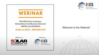 IEA SHC Solar Academy: Global Solar Certification Network and SOLERGY