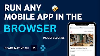 How to run react native app in web browser | react native expo tutorial | react native cli