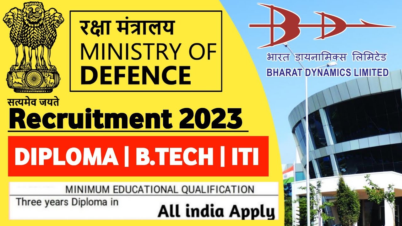 Junior Engineer Vacancy 2023 | Diploma B.Tech ITI | BDL Recruitment ...