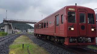 井原鉄道IRT355-201(やすらぎ号) 普通早雲の里荏原行 井原駅入線