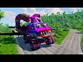 ⚠️big u0026 small vs epic escape⚠️ lightning mcqueen vs witch zombie truck eater cars beamng.drive