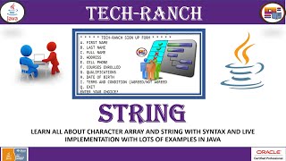 Learn all about Character Array and String implemented in Java | Core Java | @TechRanch