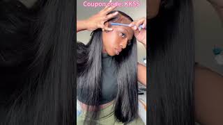 Wig Tutorial👯‍♂️How To Install 13X6 HD Half Lace Frontal Wig｜Side Part Hairstyle #elfinhair