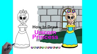 How to Draw Cute Unicorn Princess Easy