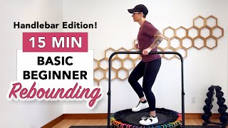 5 Moves Senior Rebounder Workout with Handlebar | Beginner Rebounding for Lymphatic Drainage 115 BPM