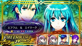 【実況】FEヒーローズ 配布継承なしでエフラム＆エイリーク戦インファナル攻略！！！