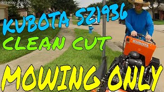 REAL time MOWING KUBOTA SZ1936 stand on mower