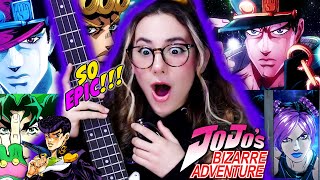 MUSICIAN REACTS to JOJO's BIZARRE ADVENTURE ALL OPENINGS for THE FIRST TIME !! SINGER \u0026 BASSIST