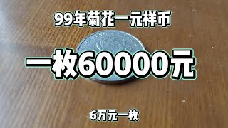 1999年菊花一元样币一枚6万元！#钱币#老版人民币#收藏钱币