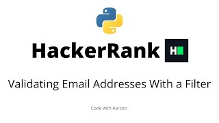 Validating Email Addresses With a Filter || HackerRank Solution