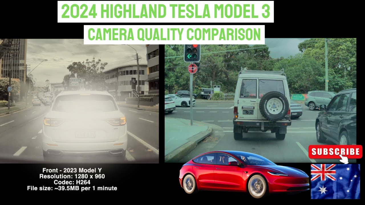 Australian 2024 Tesla Model 3 Highland Camera / Dashcam Comparison With ...