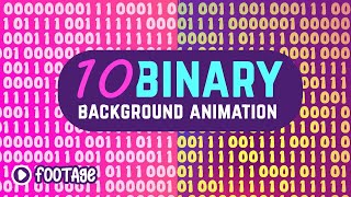 10 binary animation background | 01 code number digit streams particles