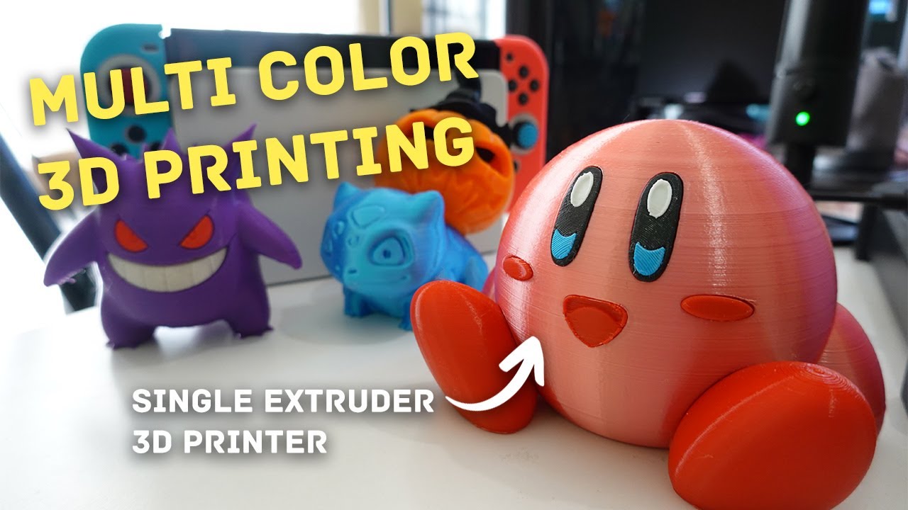 Multi Color 3D Printing (With Single Extruder Printer) - YouTube